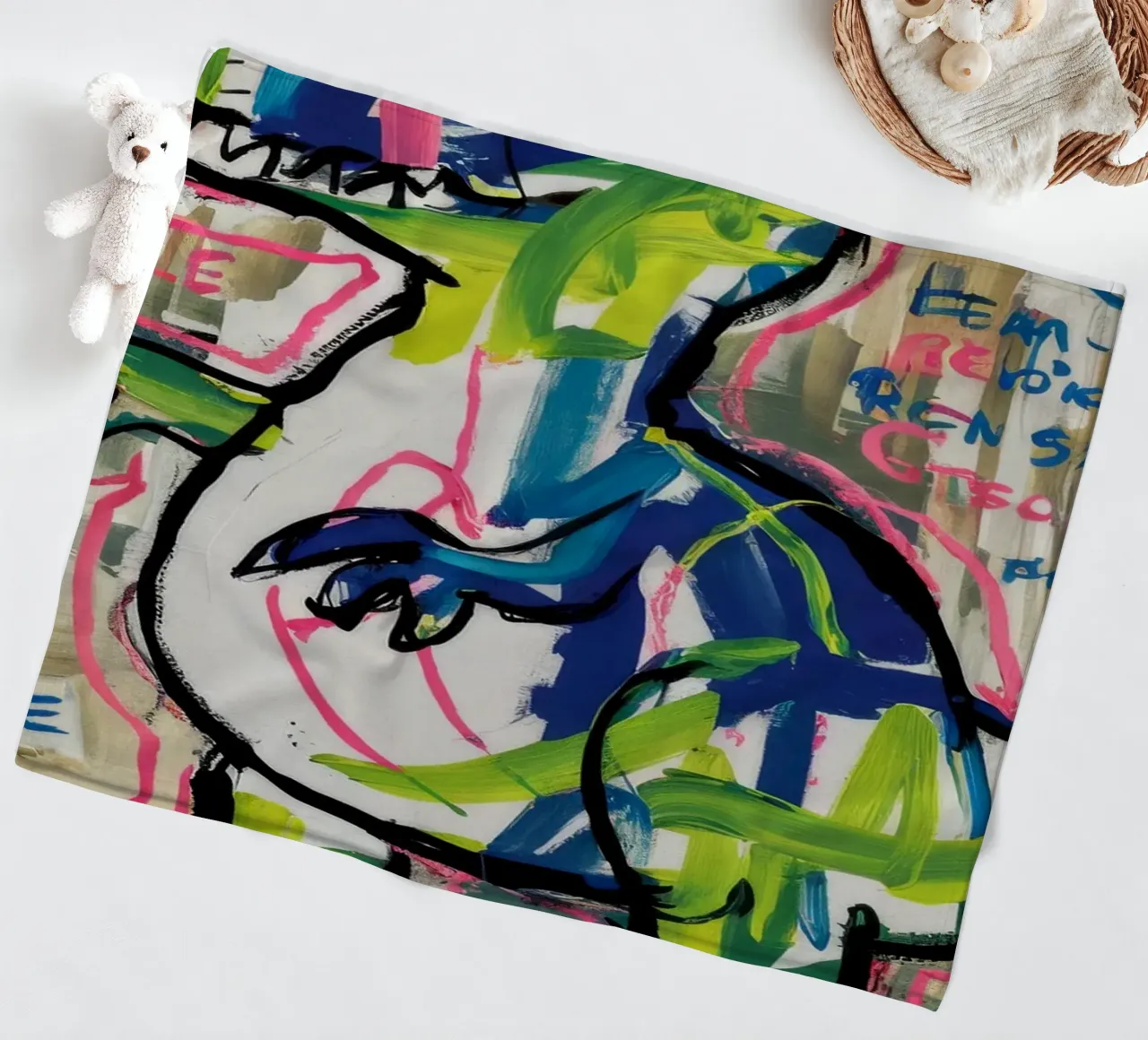 Simple Dino Sprint fleece blanket by Muse Fragments