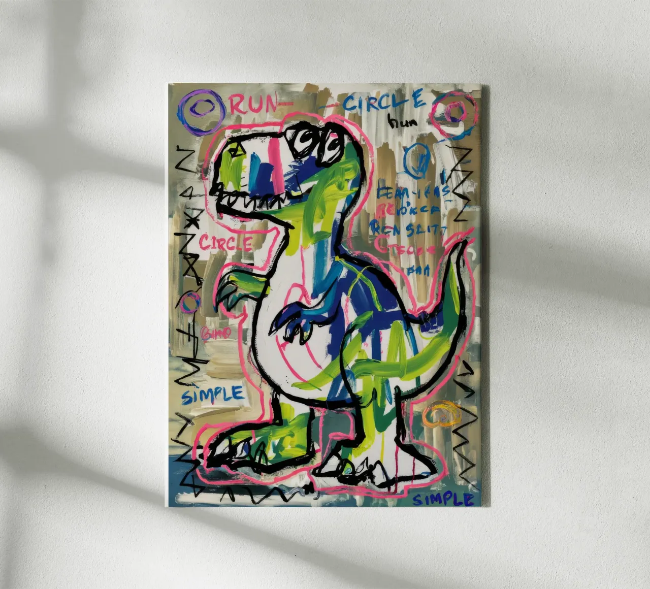 Simple Dino Sprint canvas by Muse Fragments