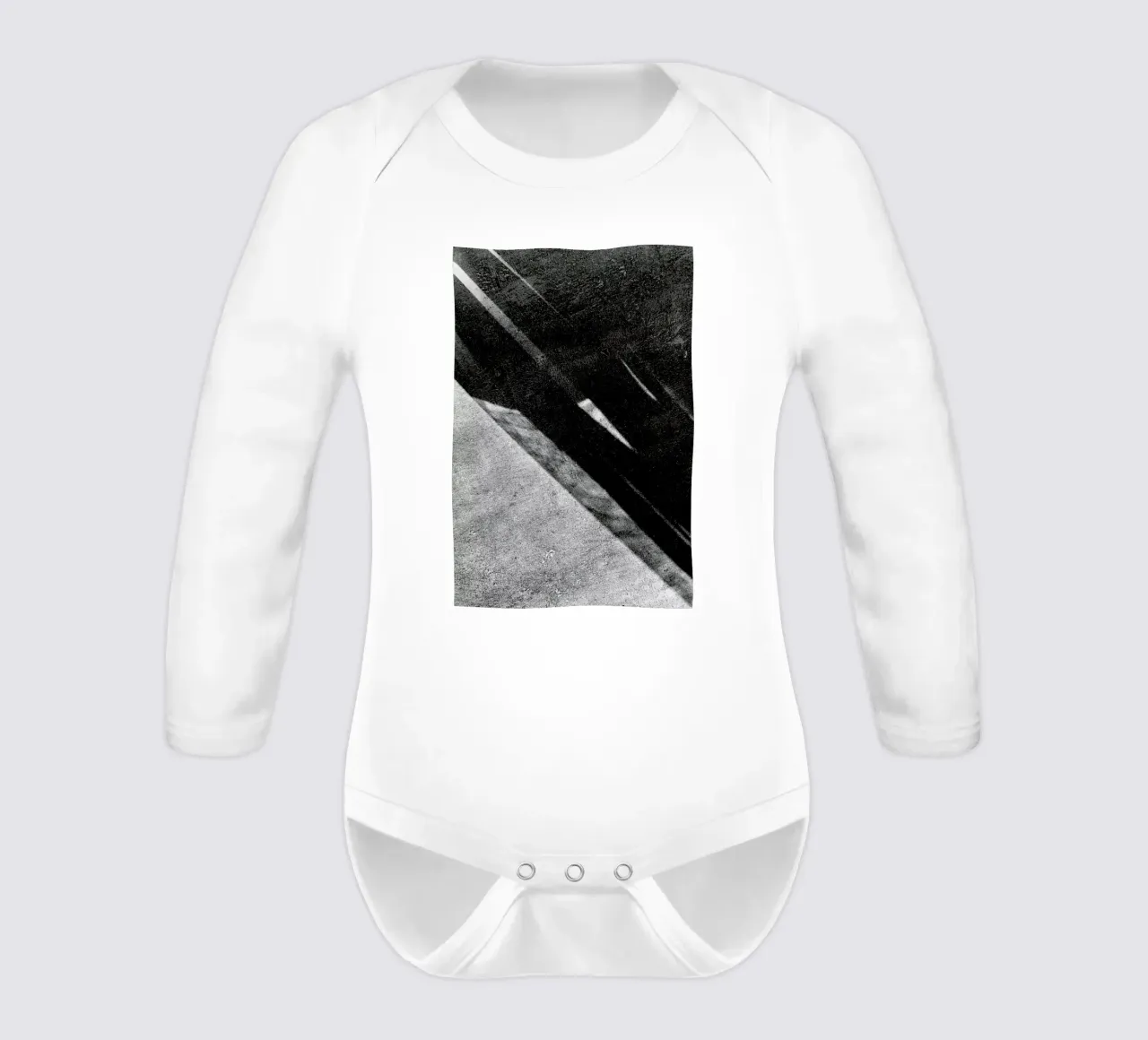 Abstract – Black And White Surface long-sleeve baby romper by Sebastian Hilgetag