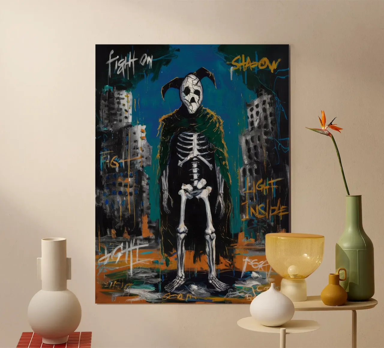 Lotta all'ombra poster con telaio in plastica da Muse Fragments