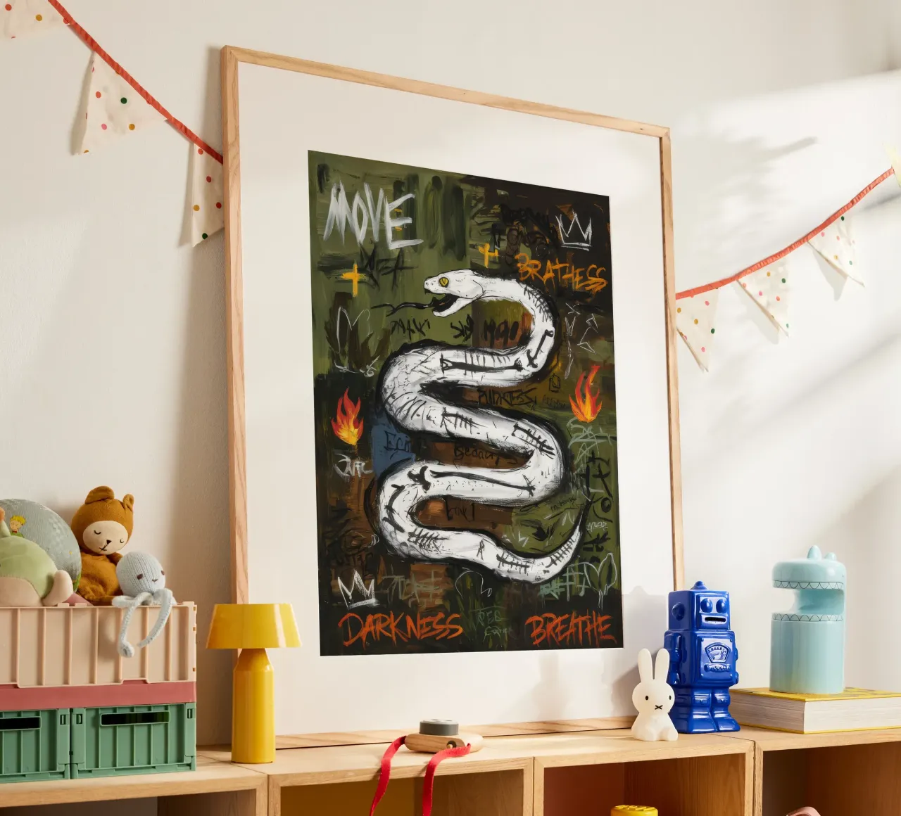 Muoversi Respirare il buio poster con telaio in legno da Muse Fragments