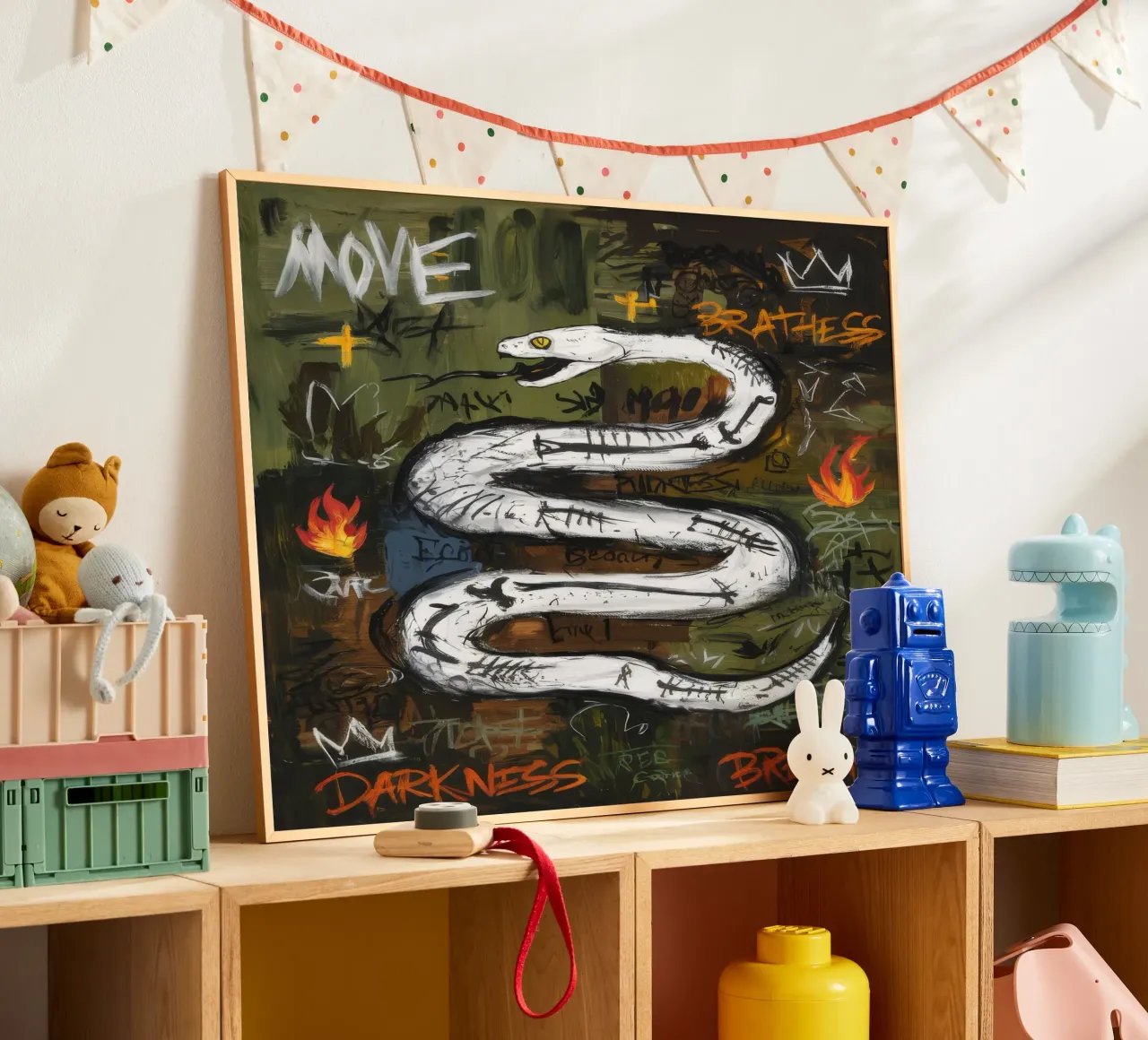 Muoversi Respirare il buio poster con telaio in legno da Muse Fragments