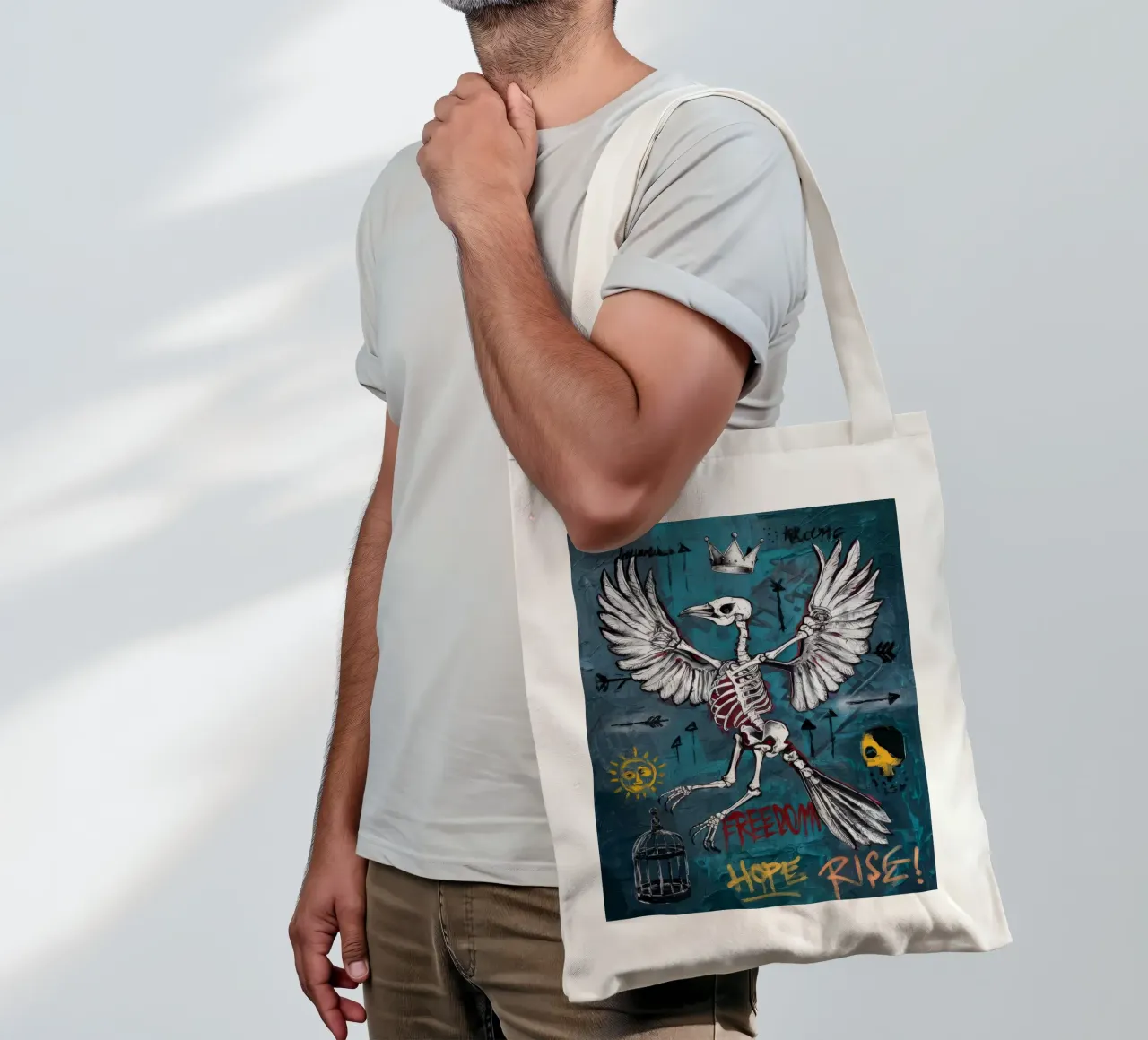 Libertà, speranza, ascesa borsa in juta da Muse Fragments