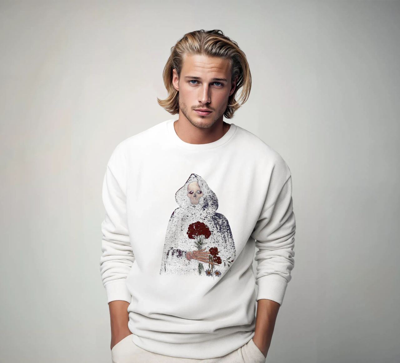 Flor de rosa angular sudadera de carswick
