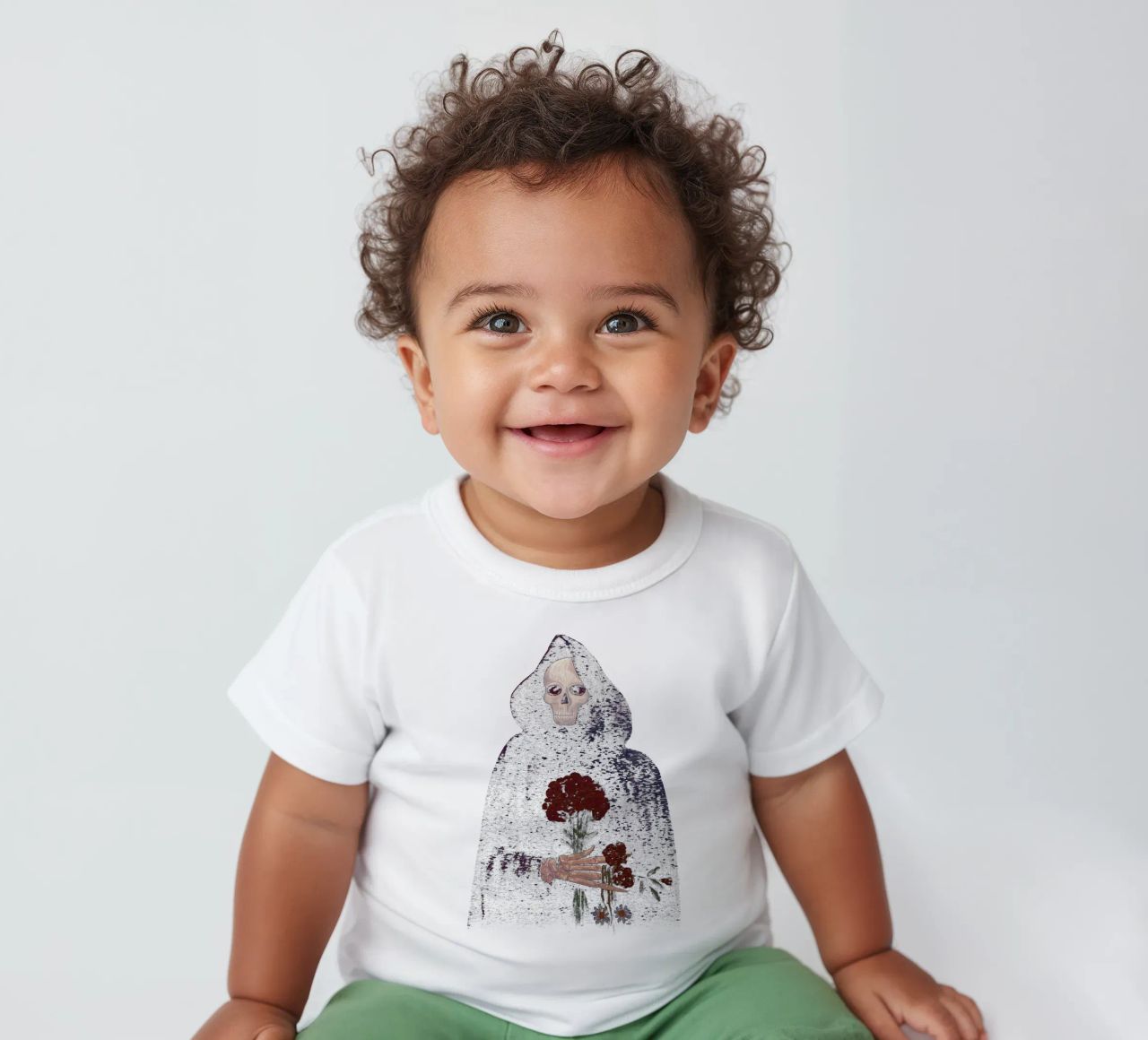 Flor de rosa angular camiseta de bebé de carswick