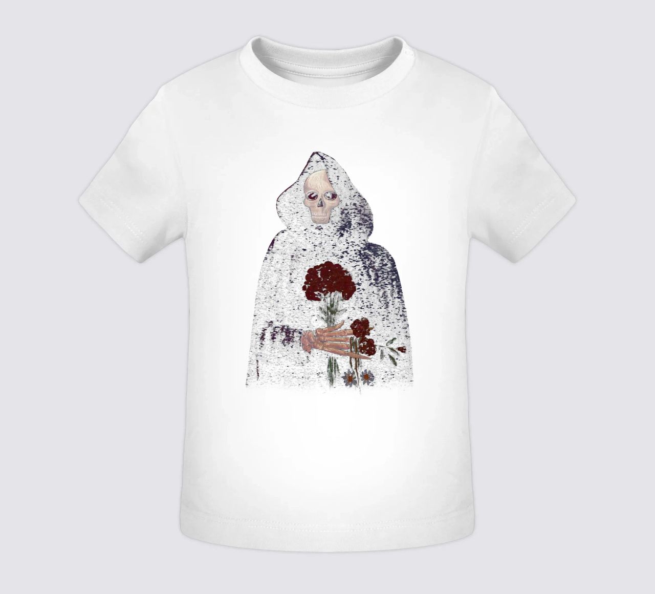 Flor de rosa angular camiseta de bebé de carswick