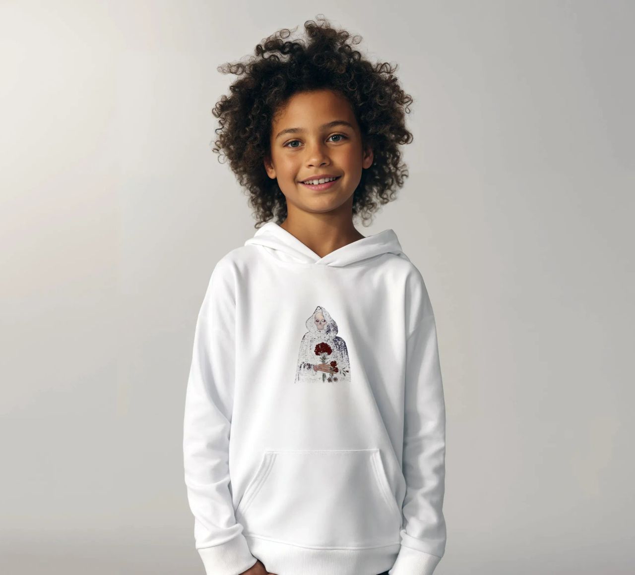 Flor de rosa angular sudadera con capucha para niño de carswick