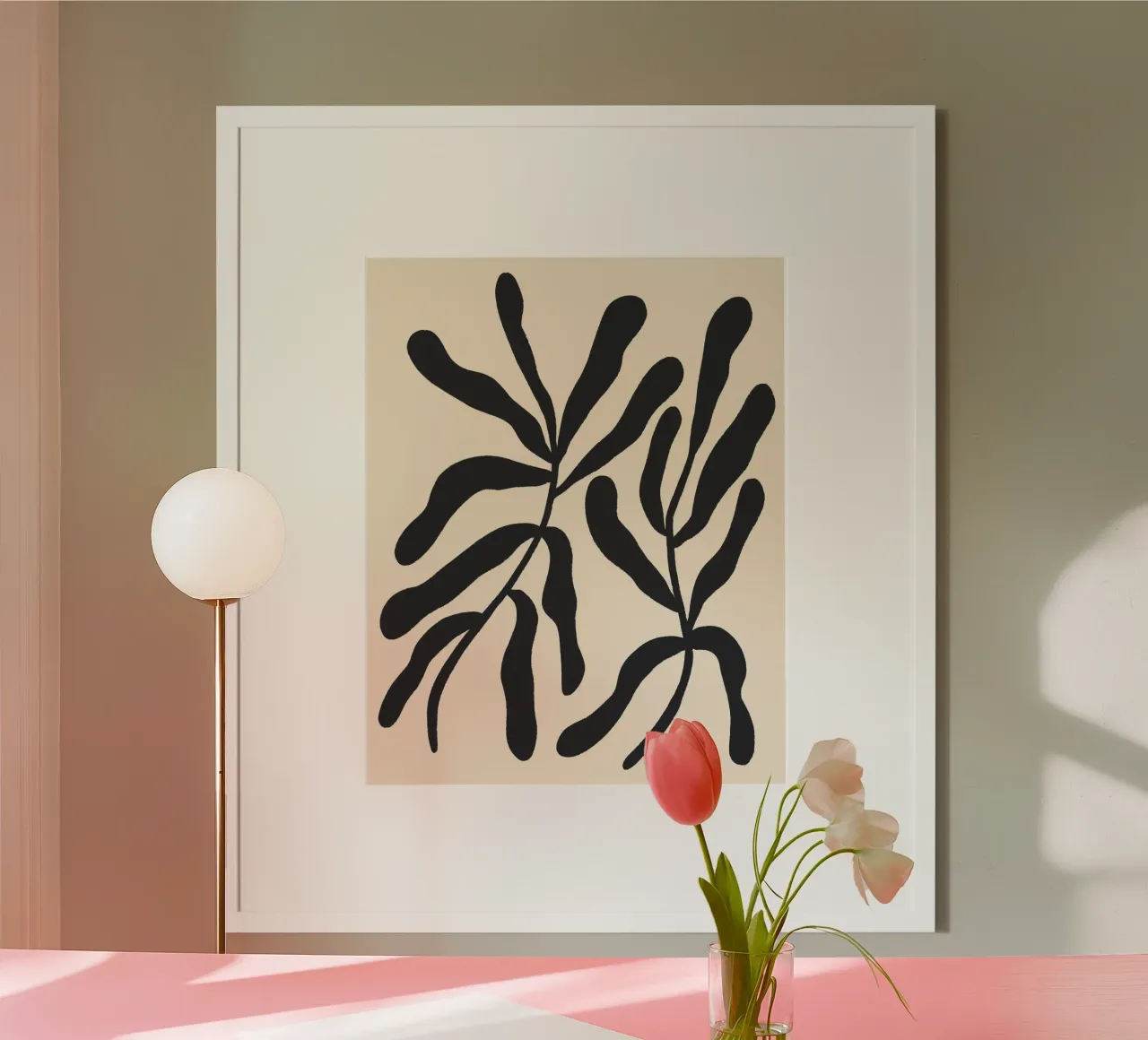 Zwart gestileerde takken poster met aluminium frame van Wackapacka