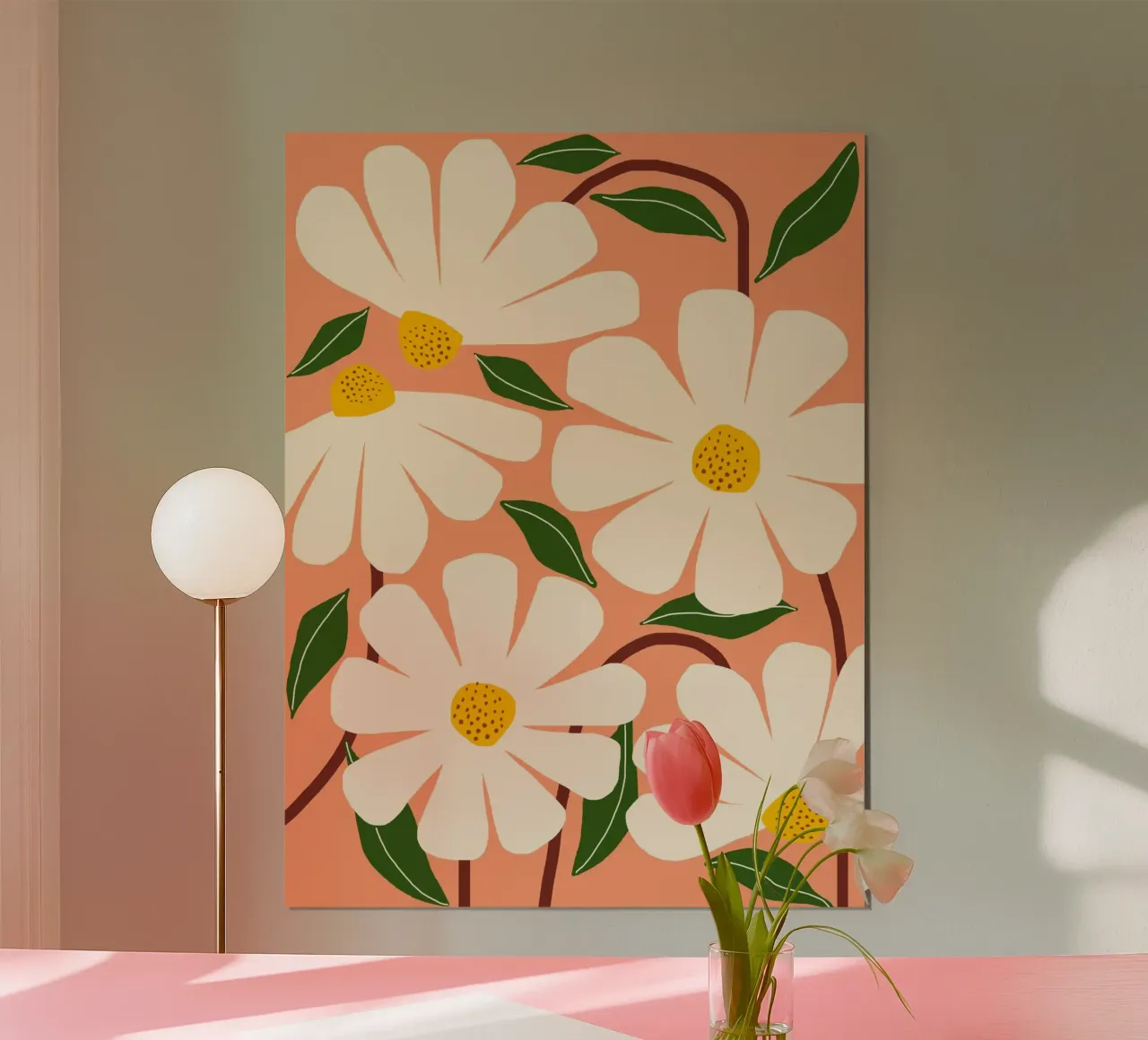 Wild Daisies - peach poster da Gale Switzer