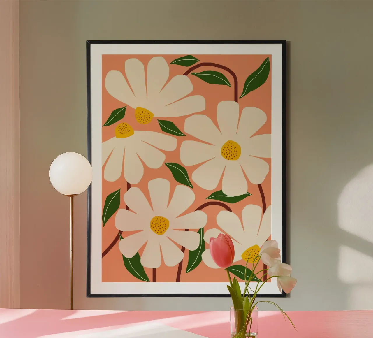 Wild Daisies - peach poster da Gale Switzer