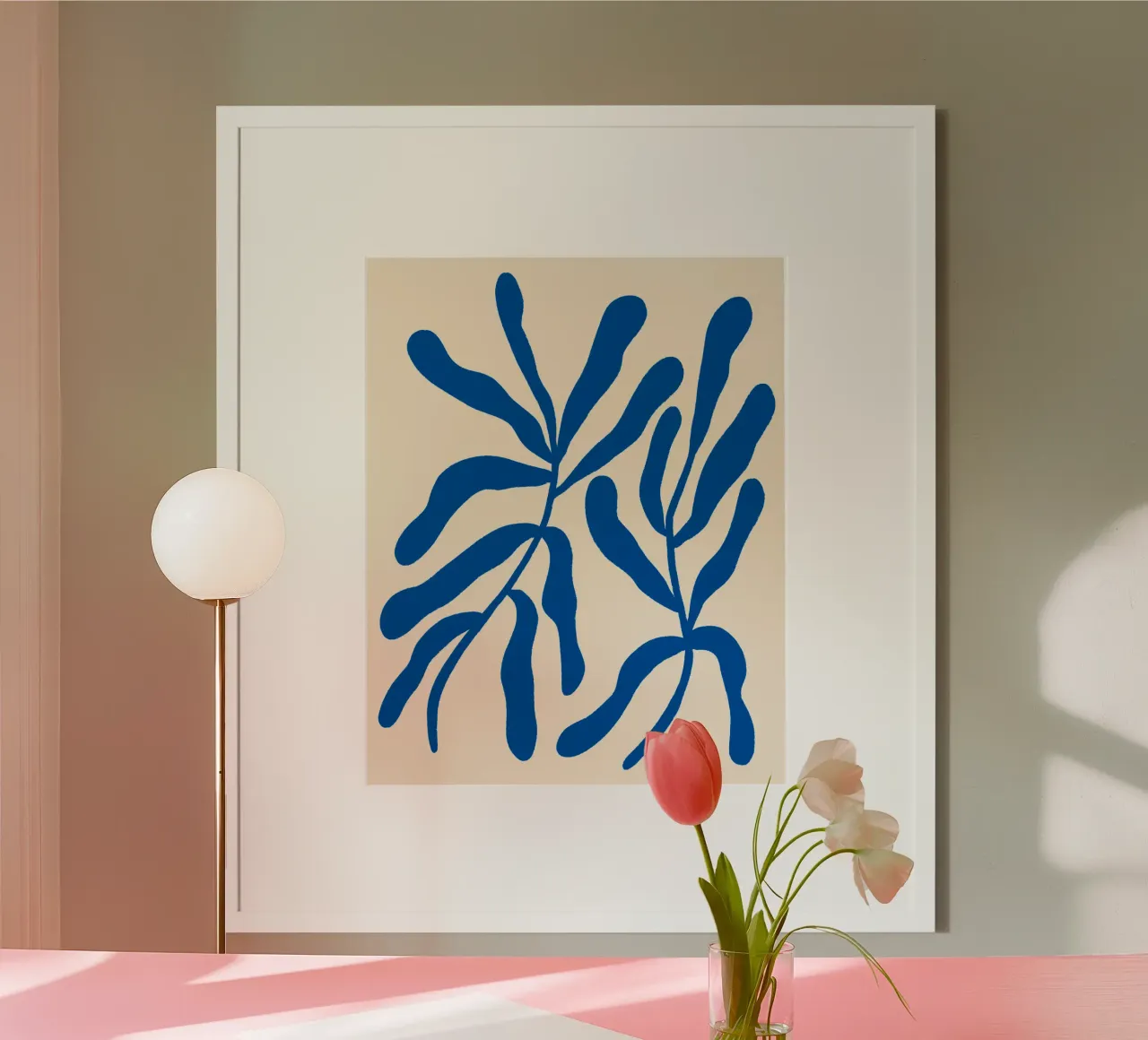 Blaue stilisierte Zweige Hahnemühle von Wackapacka