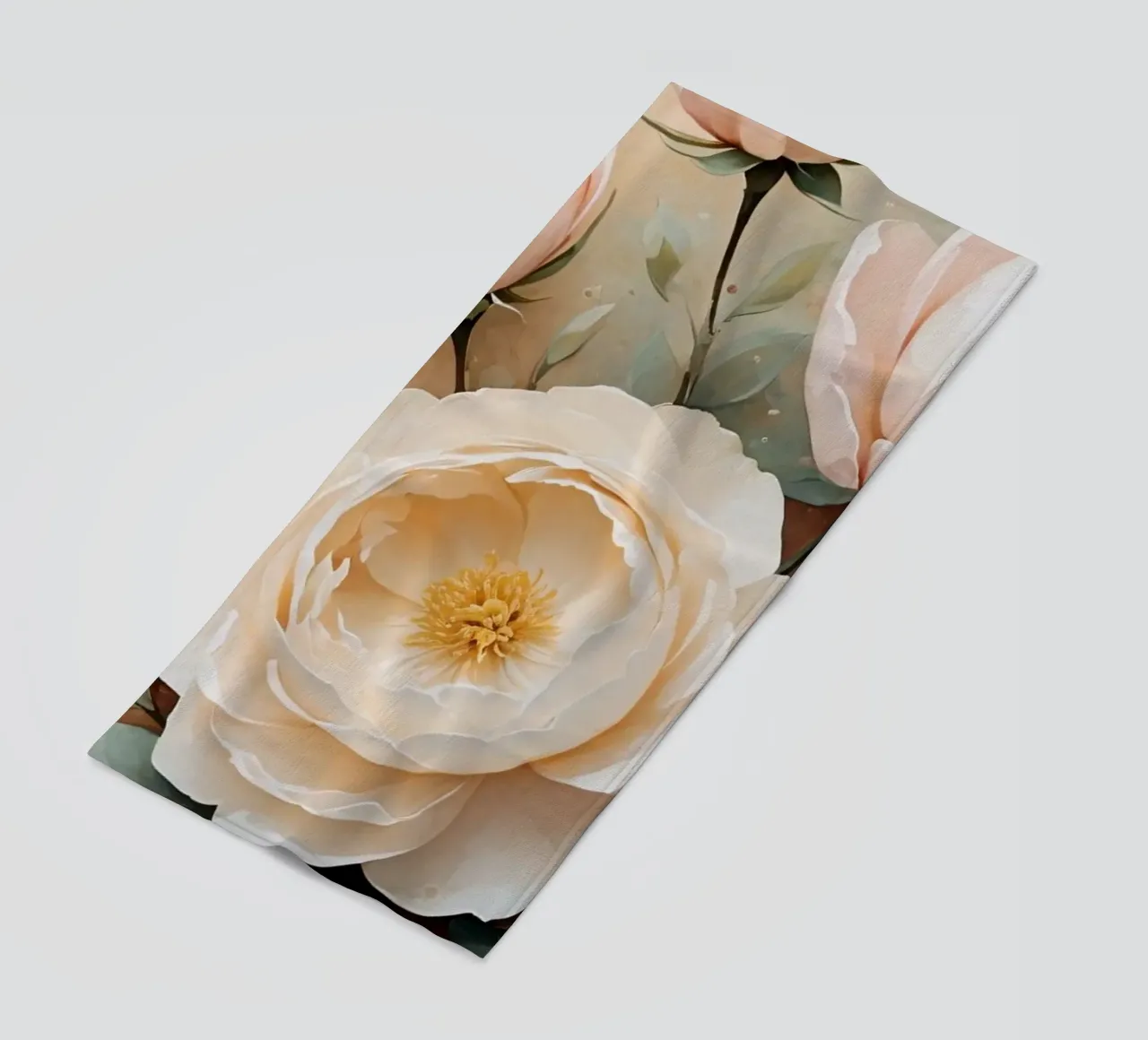 Beautiful peony bouquet with delicate pink blooms arranged beach towel by DesignDoodle