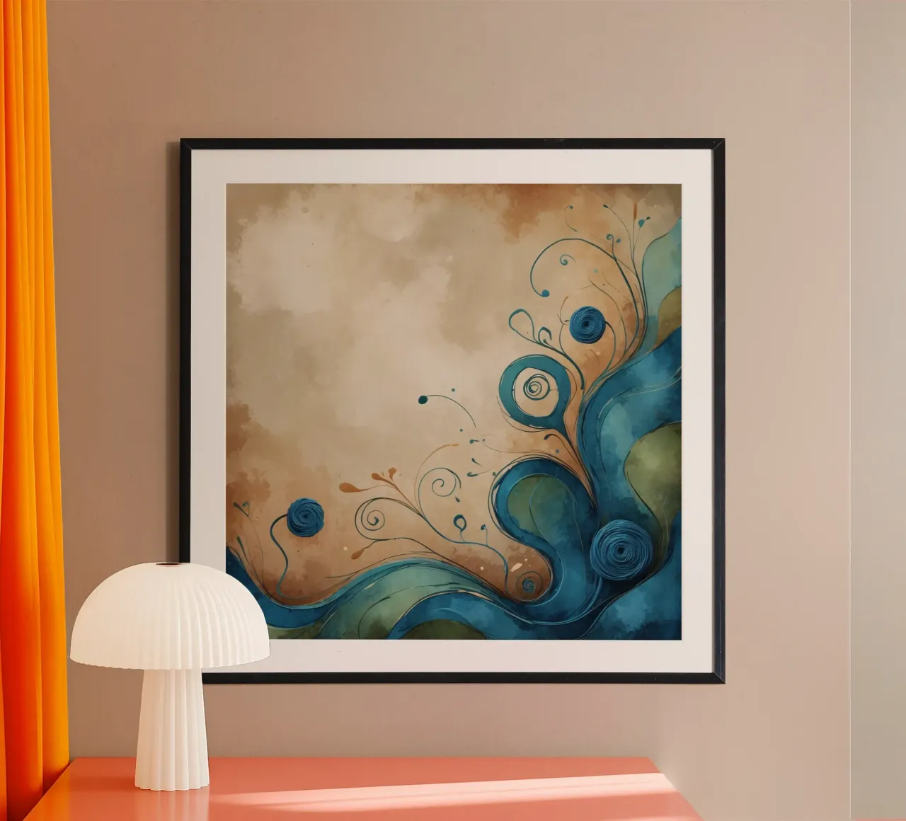 Arte astratta colorata con motivi vorticosi e floreali. poster da DesignDoodle