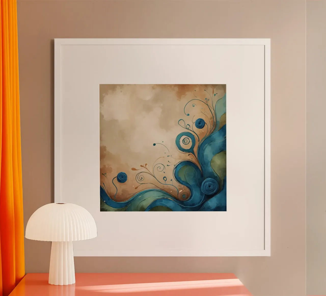 Arte astratta colorata con motivi vorticosi e floreali. poster da DesignDoodle