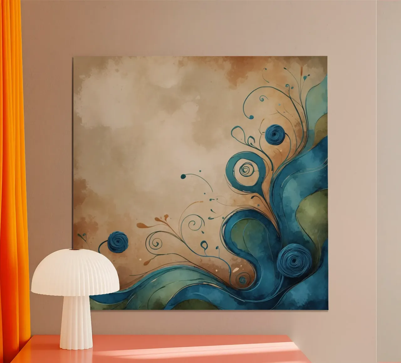 Arte astratta colorata con motivi vorticosi e floreali. poster da DesignDoodle