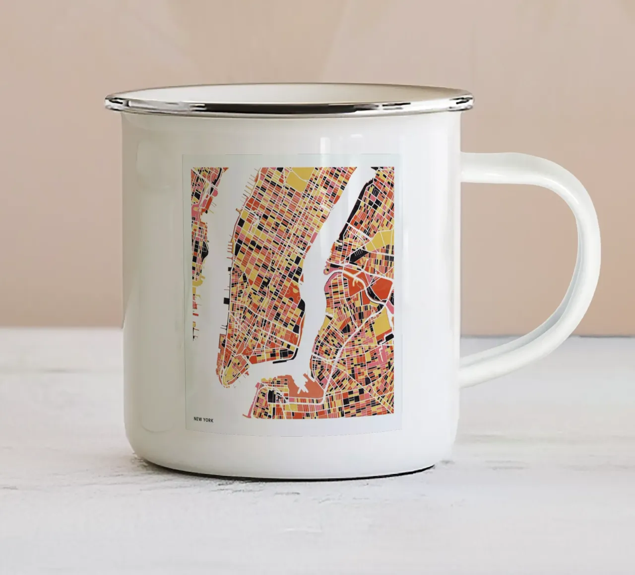 New York II tazza in smalto da The Cartography Collection
