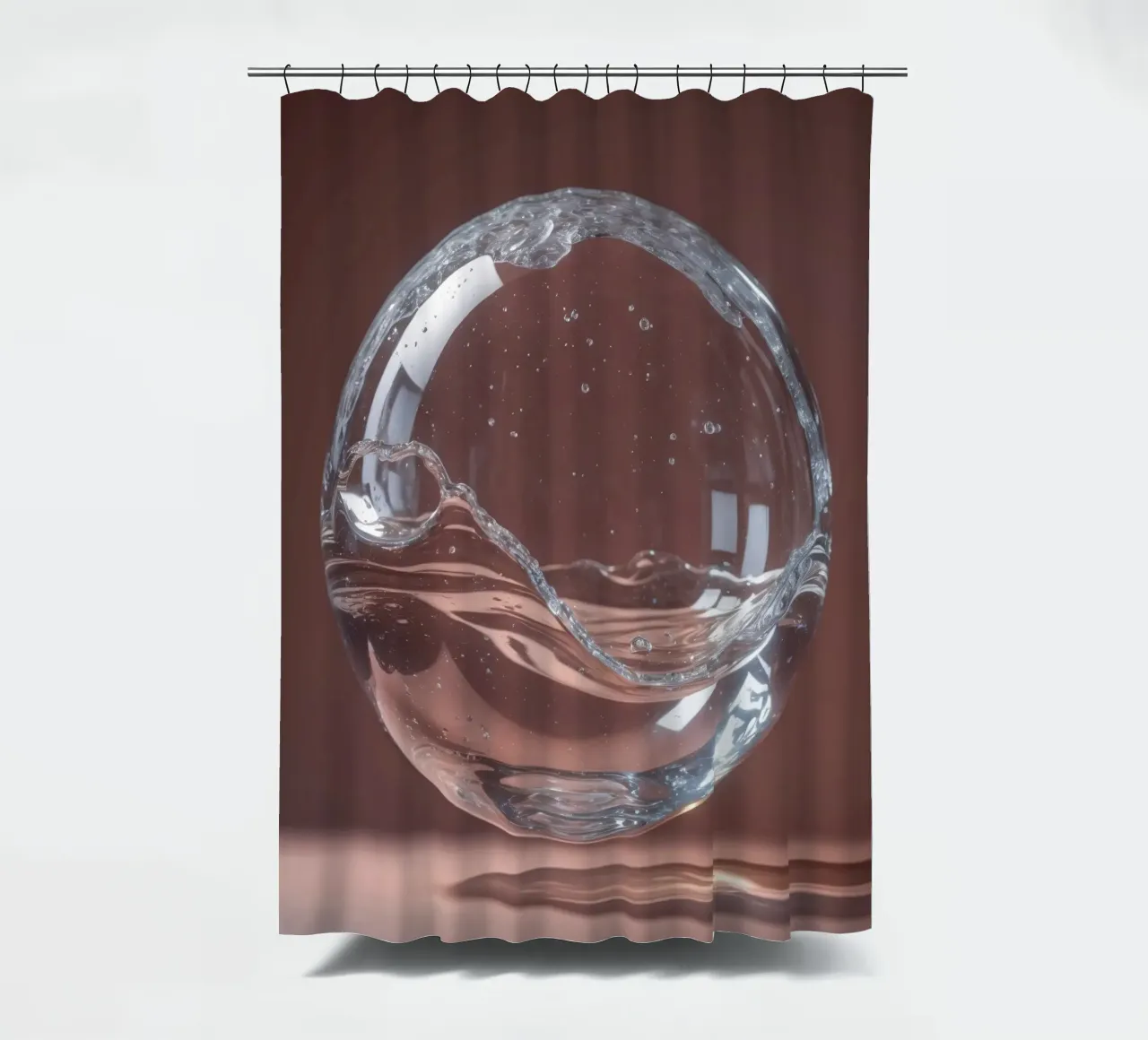 Mit Wasser gefüllte Glaskugel, in der Luftblasen schweben Duschvorhang von DesignDoodle