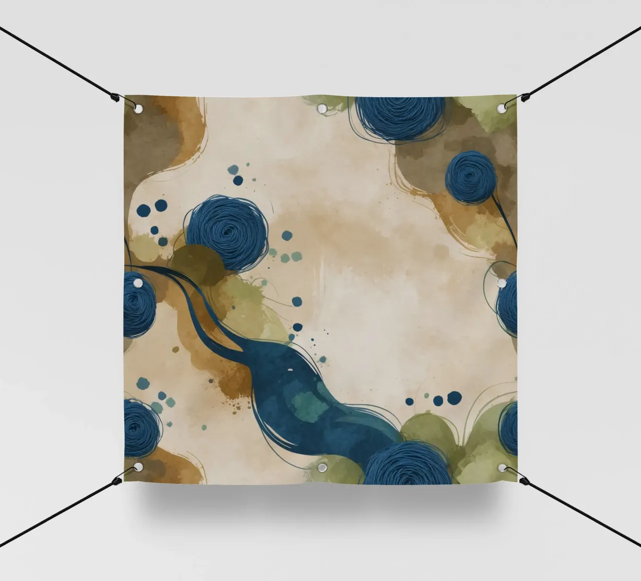 Un colorato motivo astratto con forme rotonde e forme fluide. telo in pvc da DesignDoodle