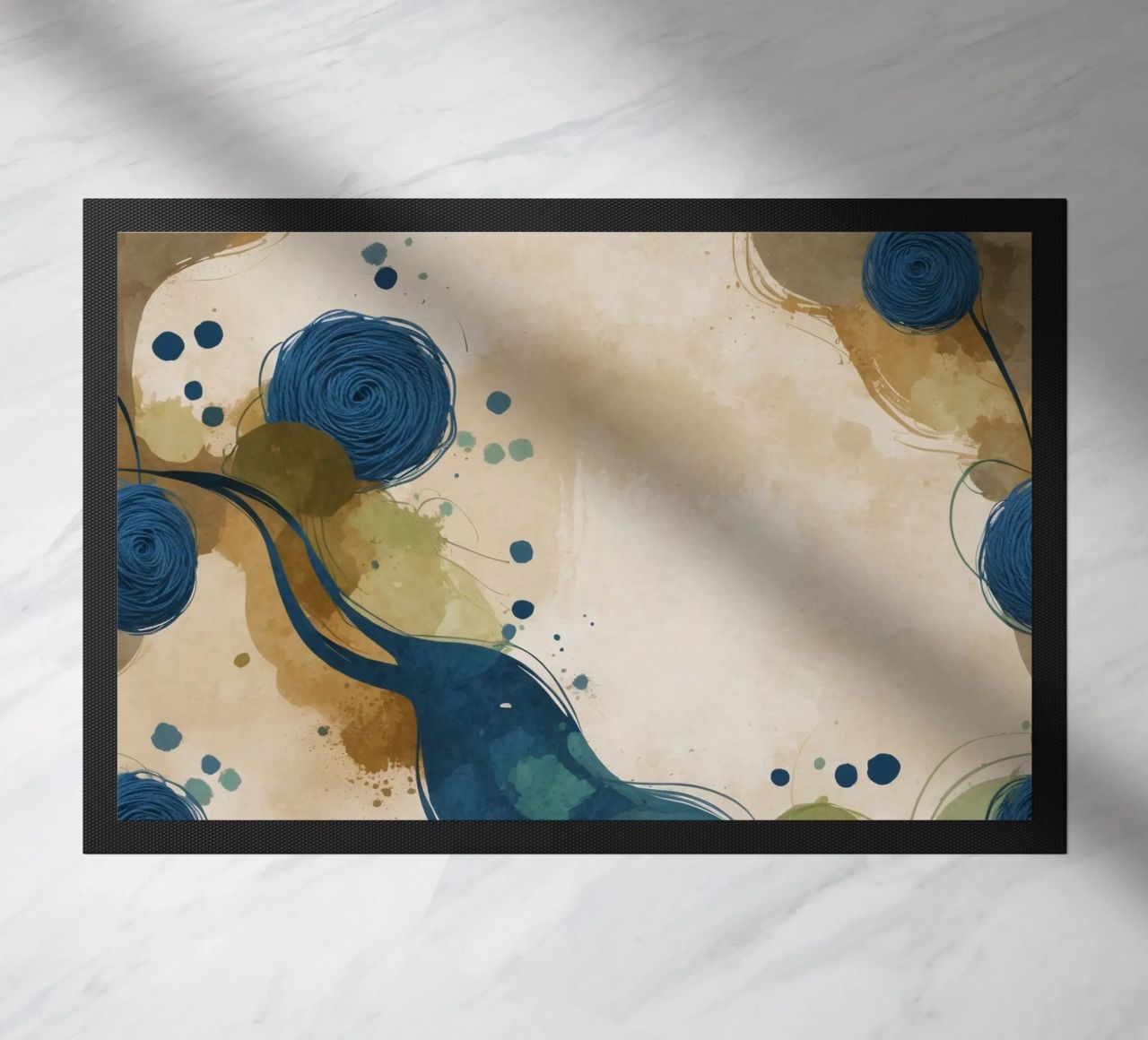 Colorful abstract pattern featuring round shapes and flowing doormat by DesignDoodle