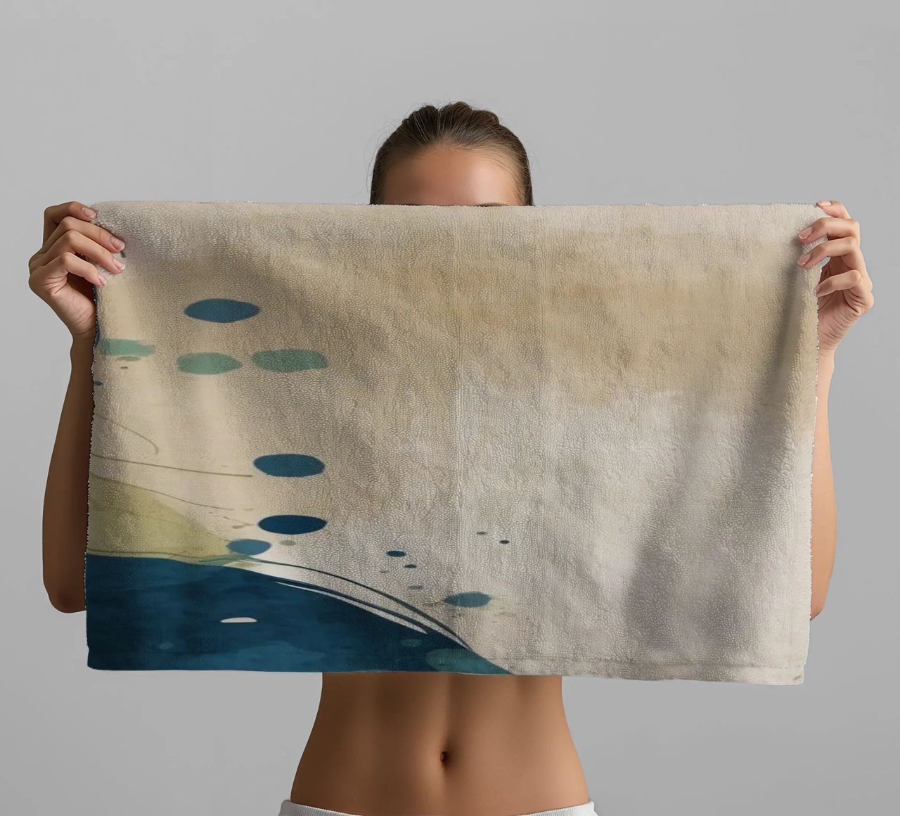 Colorful abstract pattern featuring round shapes and flowing towel by DesignDoodle