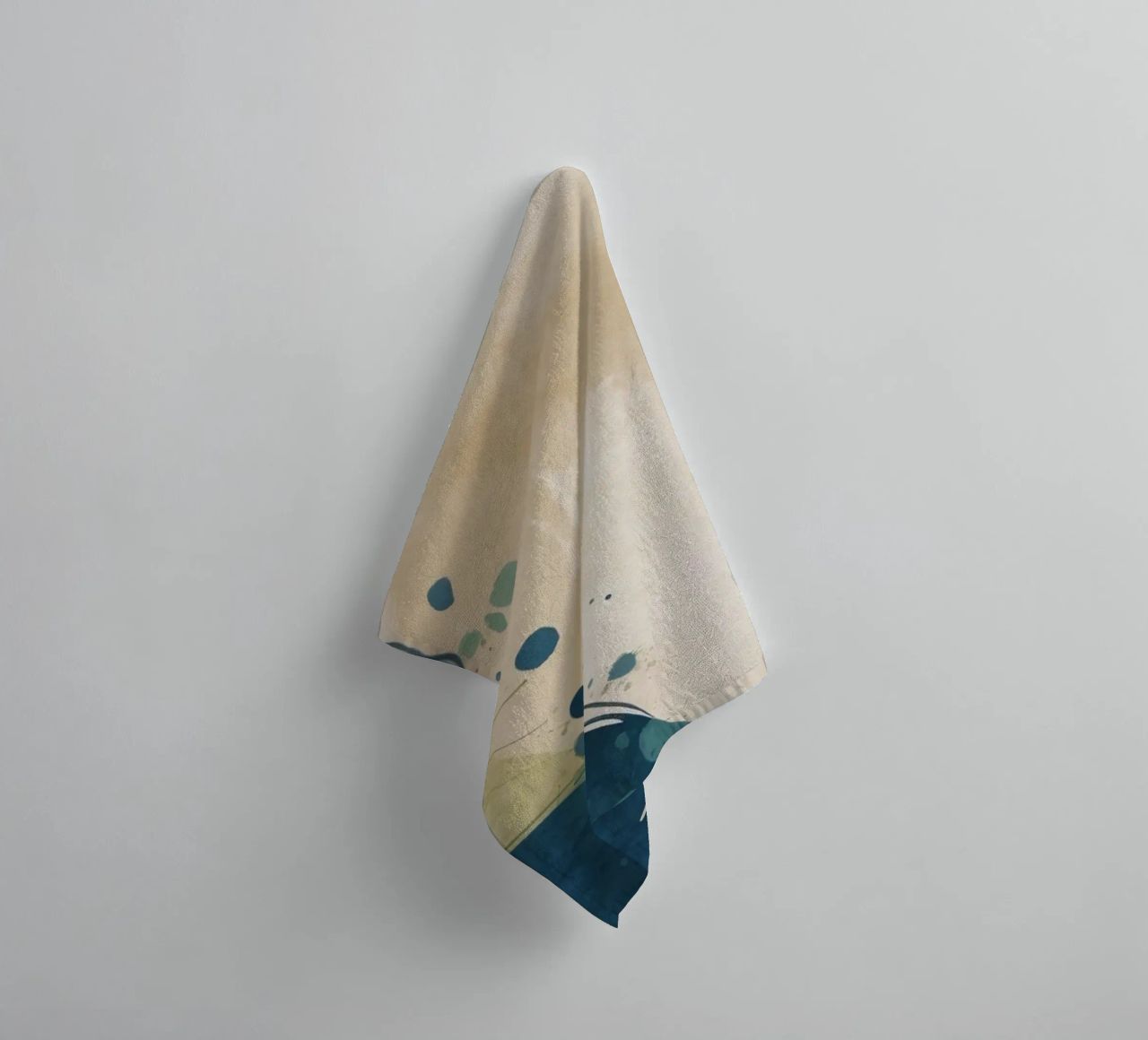 Colorful abstract pattern featuring round shapes and flowing towel by DesignDoodle