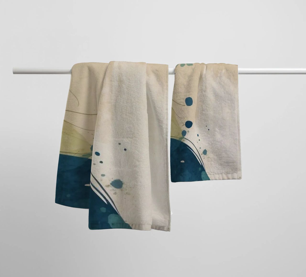 Colorful abstract pattern featuring round shapes and flowing towel by DesignDoodle