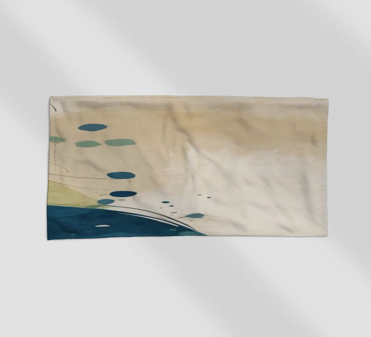 Colorful abstract pattern featuring round shapes and flowing beach towel by DesignDoodle