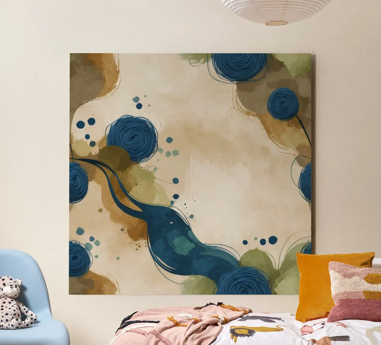 Colorful abstract pattern featuring round shapes and flowing alu-dibond by DesignDoodle