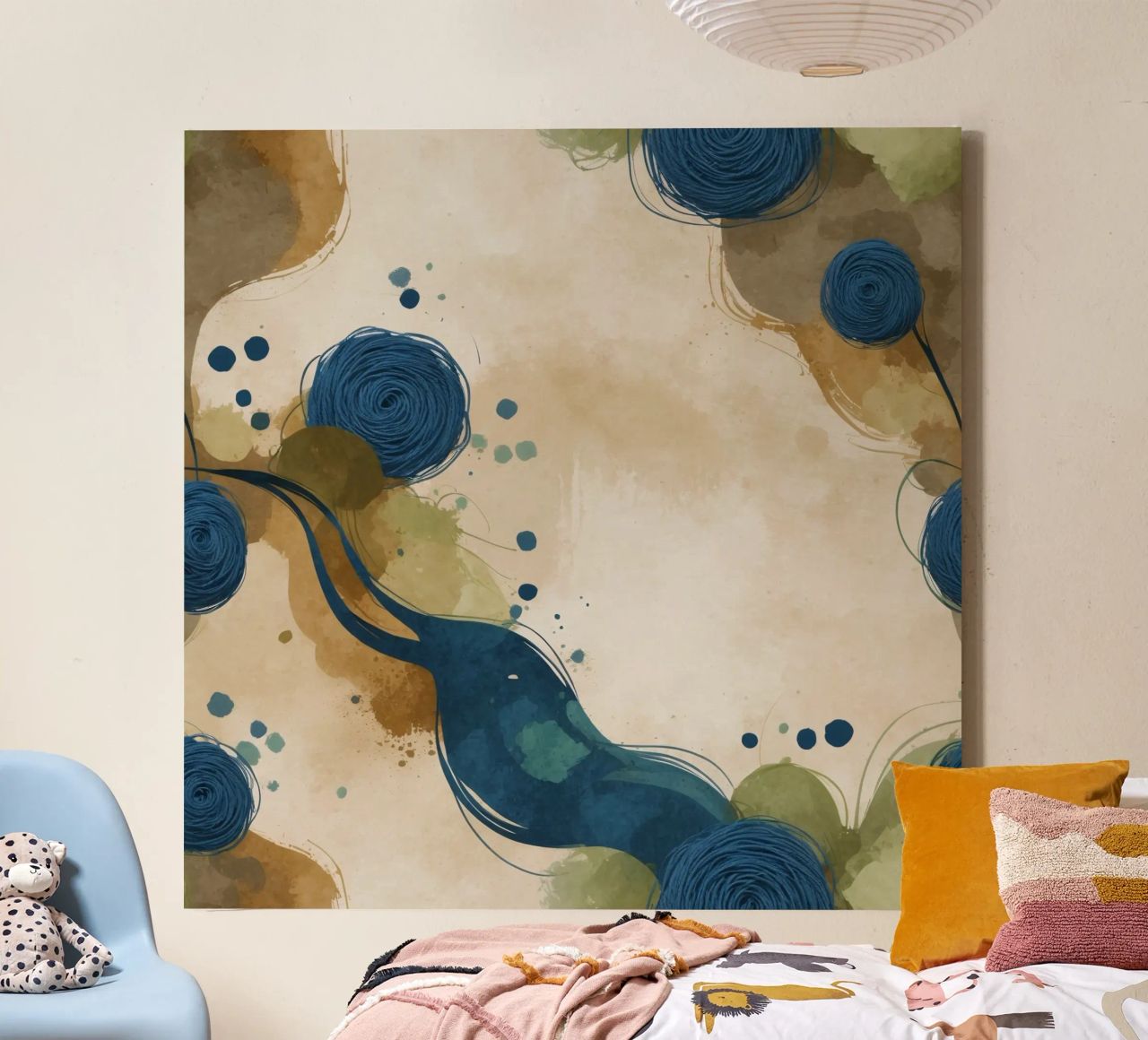 Colorful abstract pattern featuring round shapes and flowing canvas by DesignDoodle