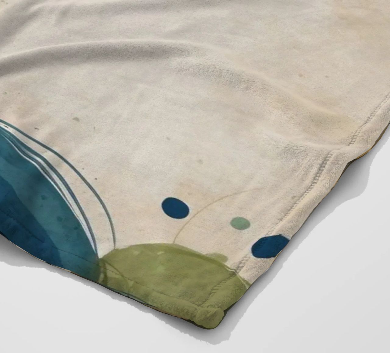 Colorful abstract pattern featuring round shapes and flowing fleece blanket by DesignDoodle