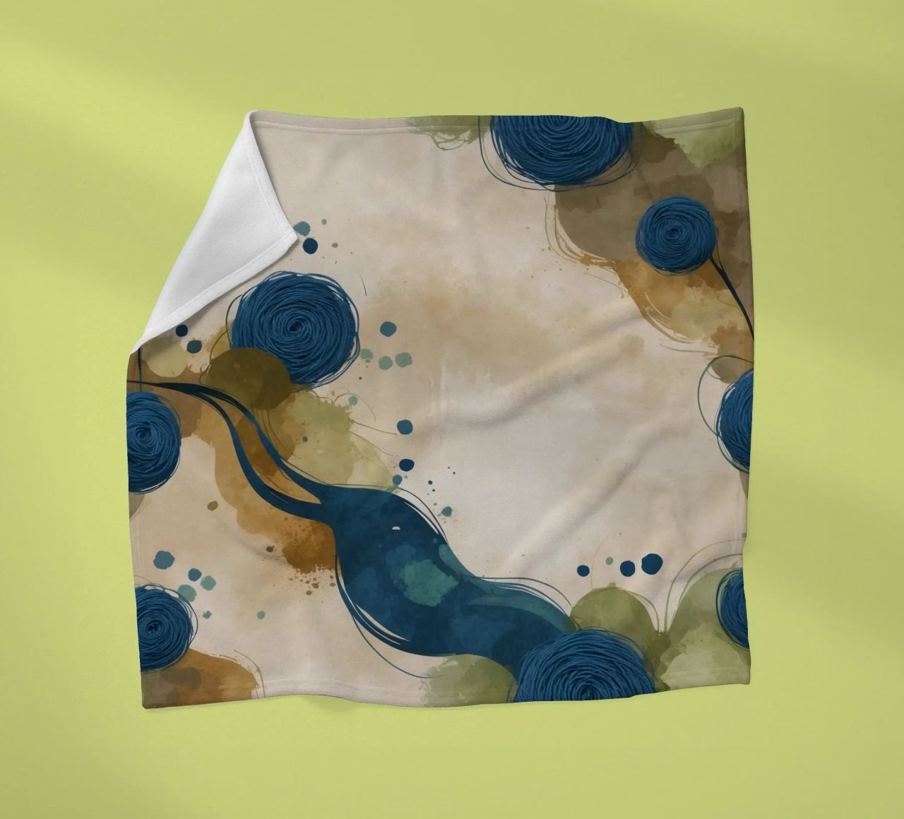 Colorful abstract pattern featuring round shapes and flowing fleece blanket by DesignDoodle