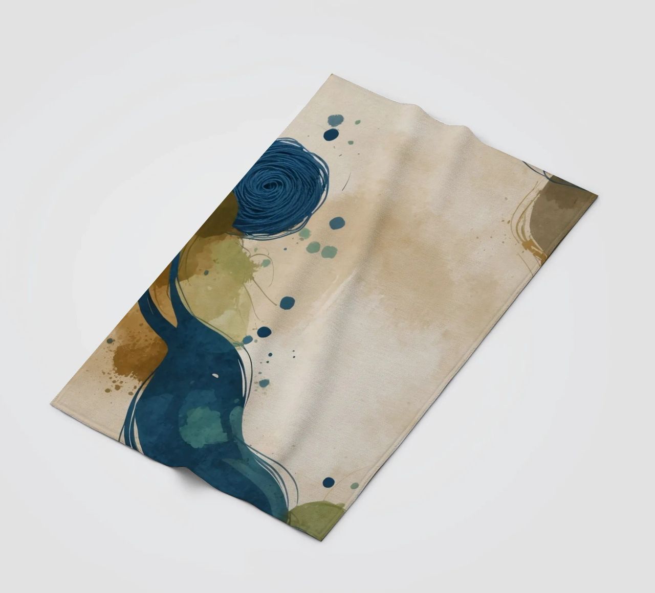 Colorful abstract pattern featuring round shapes and flowing fleece blanket by DesignDoodle