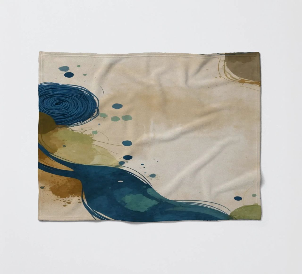 Colorful abstract pattern featuring round shapes and flowing fleece blanket by DesignDoodle