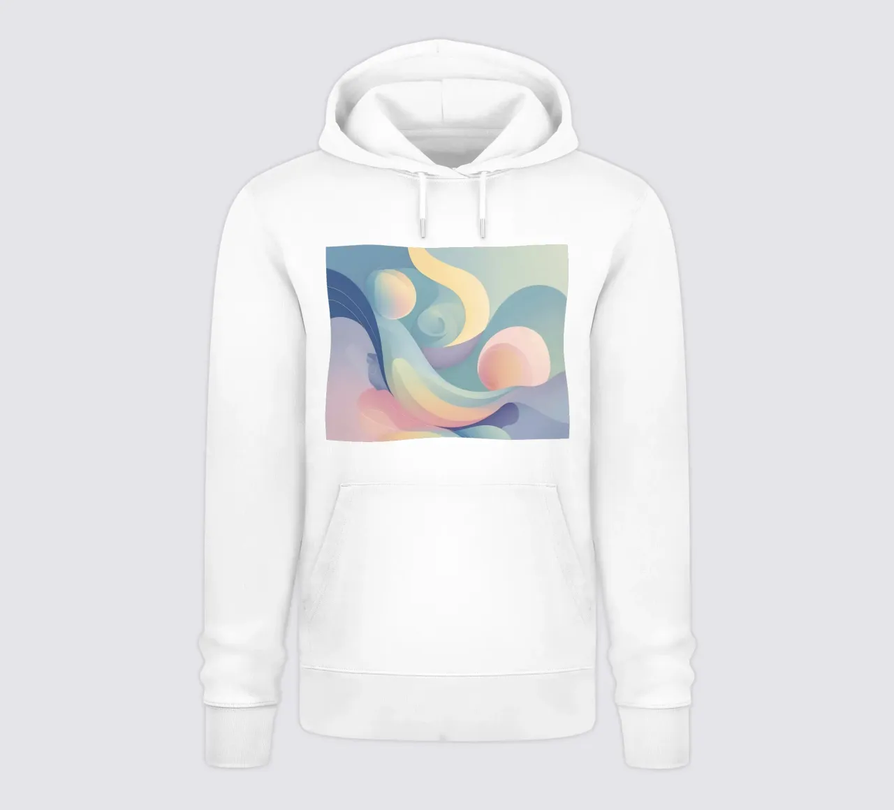 Composizione astratta con forme fluide, pastello morbido felpa con cappuccio da DesignDoodle