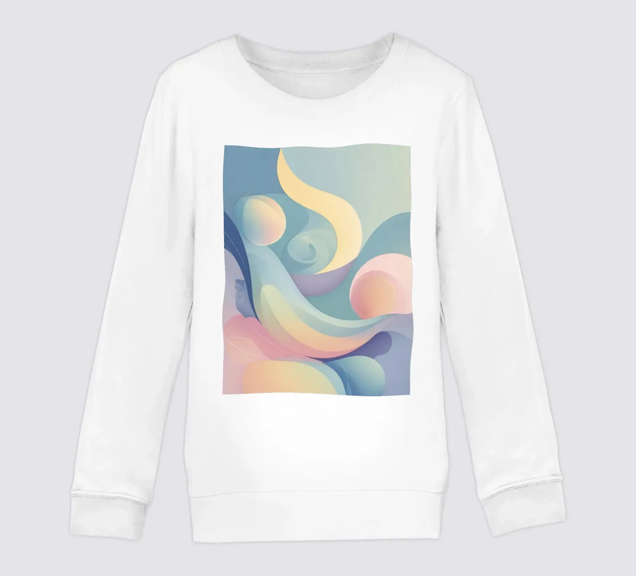 Composición abstracta con formas fluidas, pastel suave sudadera para niño de DesignDoodle
