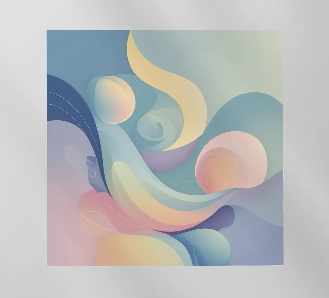 Composición abstracta con formas fluidas, pastel suave lámina retroiluminada de DesignDoodle