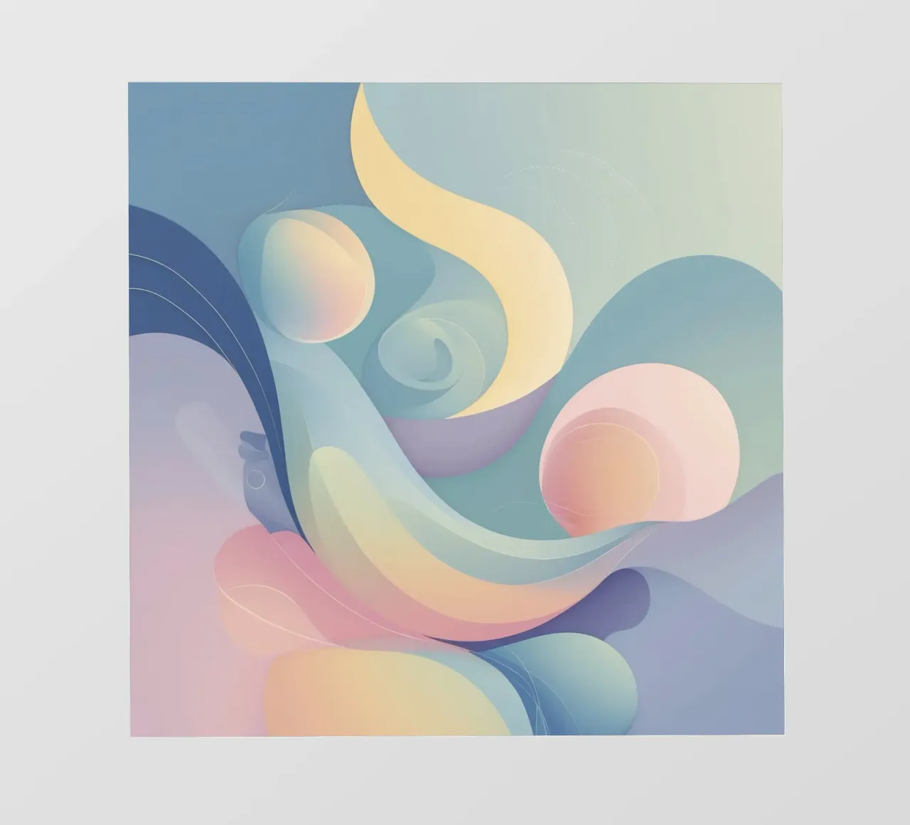 Abstract composition featuring flowing shapes, soft pastel pvc cover by DesignDoodle