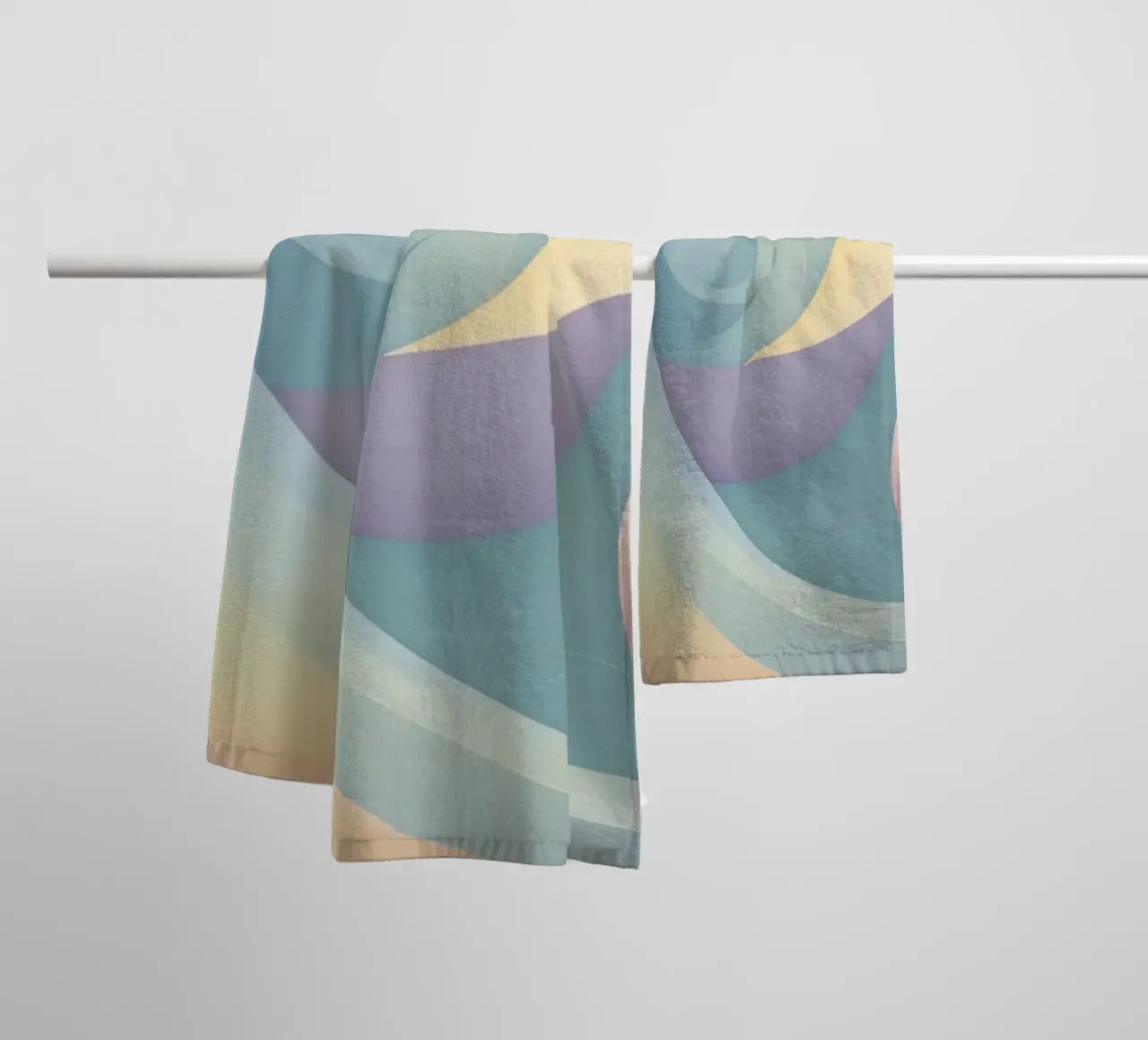 Composizione astratta con forme fluide, pastello morbido asciugamano da bagno da DesignDoodle