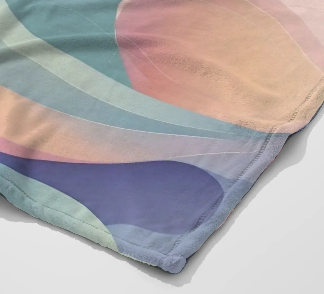 Abstract composition featuring flowing shapes, soft pastel fleece blanket by DesignDoodle