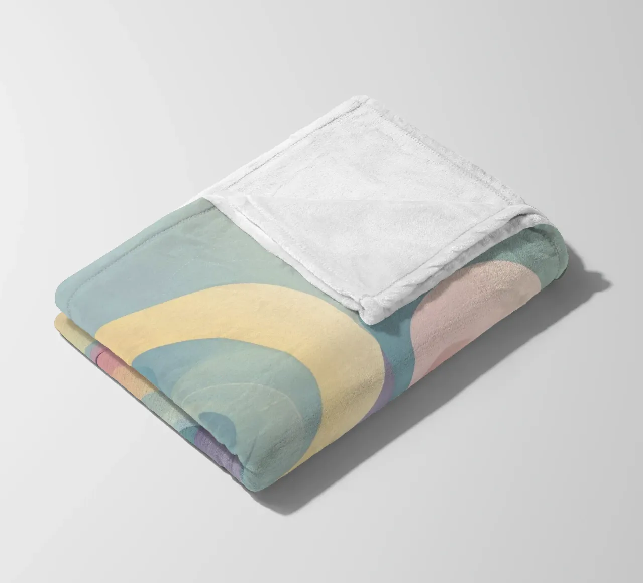 Abstract composition featuring flowing shapes, soft pastel fleece blanket by DesignDoodle