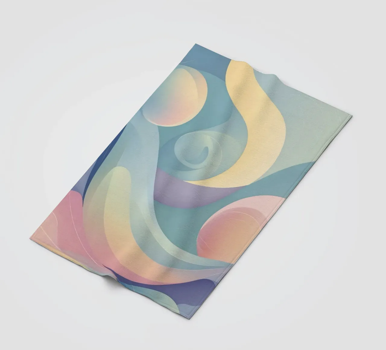 Abstract composition featuring flowing shapes, soft pastel fleece blanket by DesignDoodle