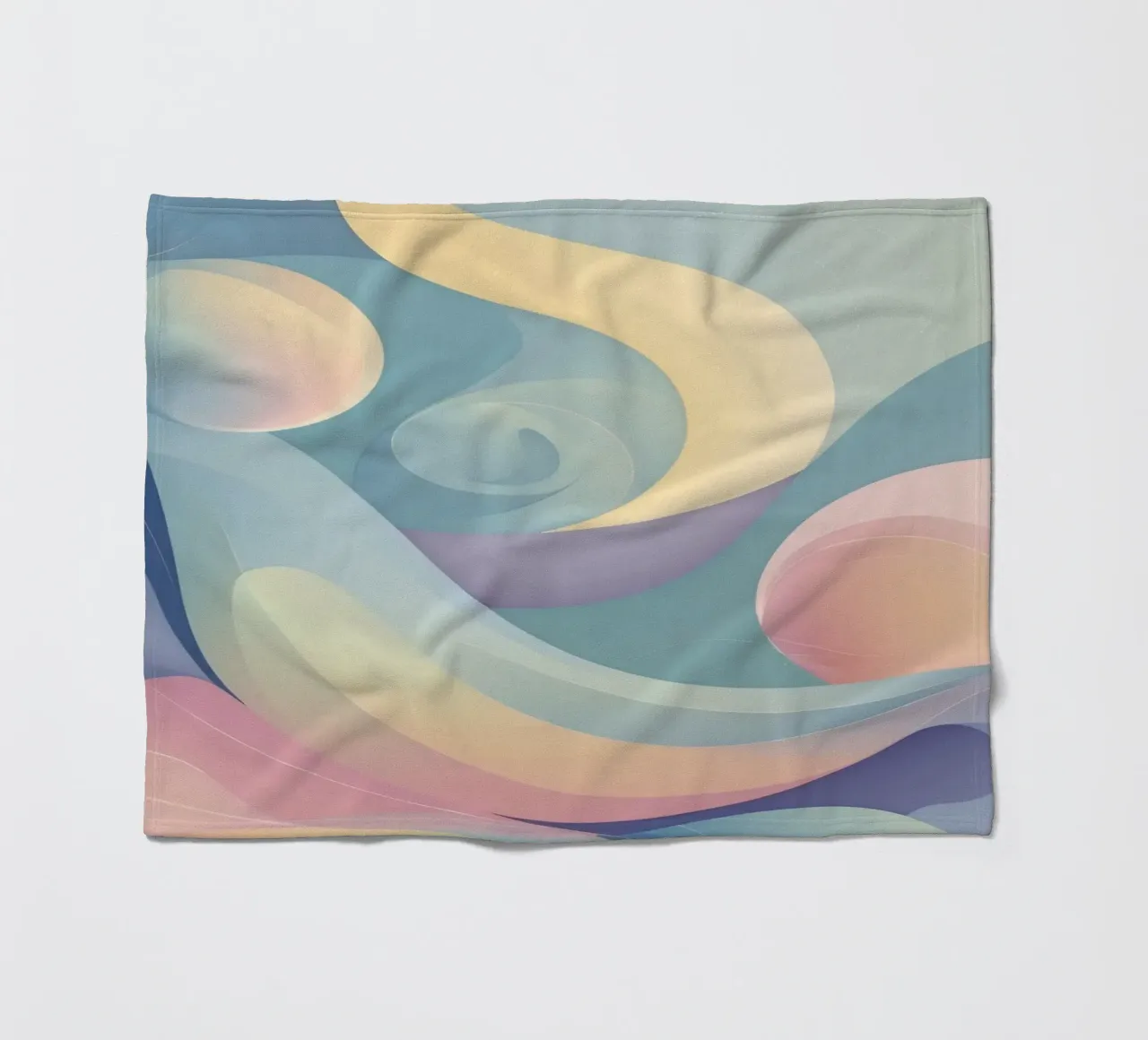 Abstract composition featuring flowing shapes, soft pastel fleece blanket by DesignDoodle