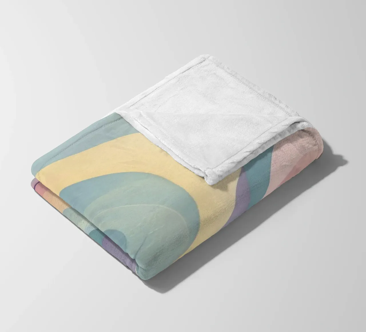 Abstract composition featuring flowing shapes, soft pastel fleece blanket by DesignDoodle
