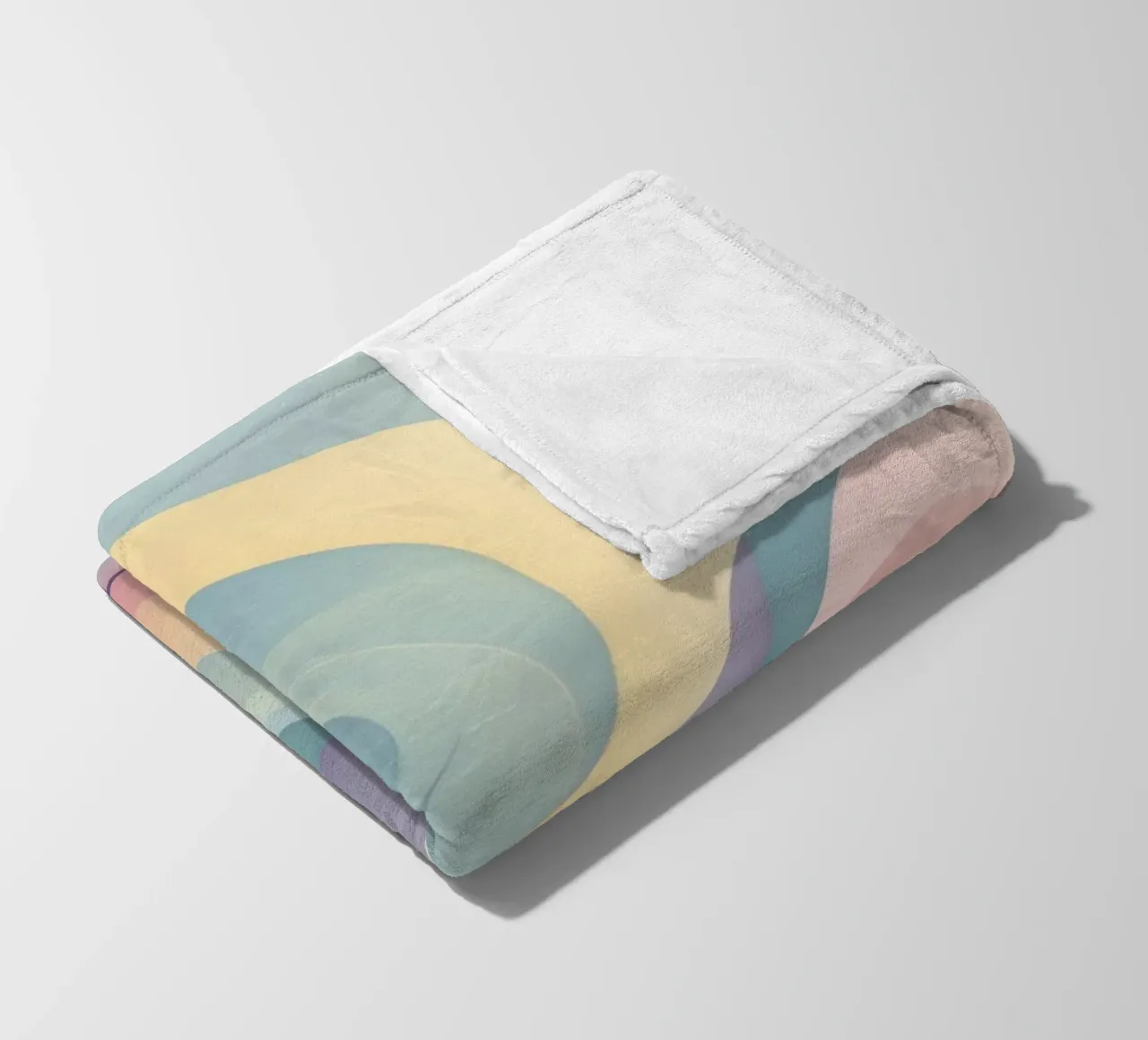 Abstract composition featuring flowing shapes, soft pastel fleece blanket by DesignDoodle