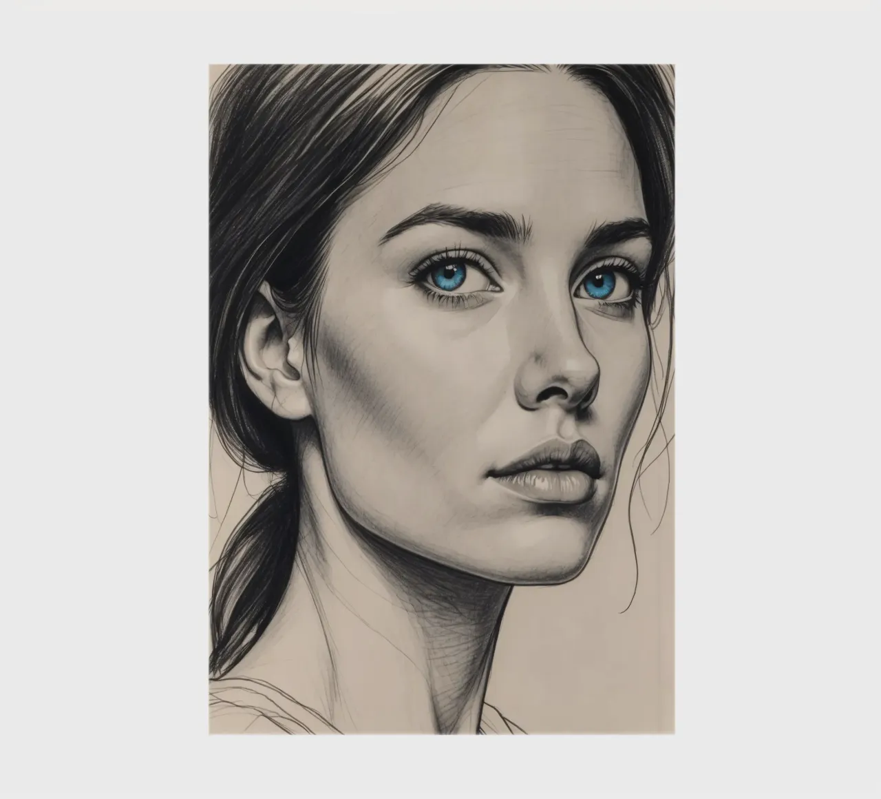 Portrait élégant d'une femme aux yeux bleus remarquables carnet de notes de DesignDoodle