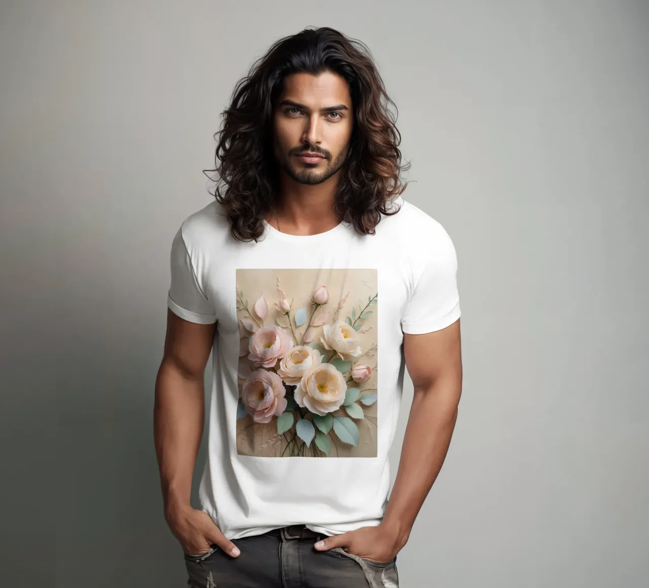 Composizione floreale splendidamente realizzata con tenui colori pastello. t-shirt da DesignDoodle