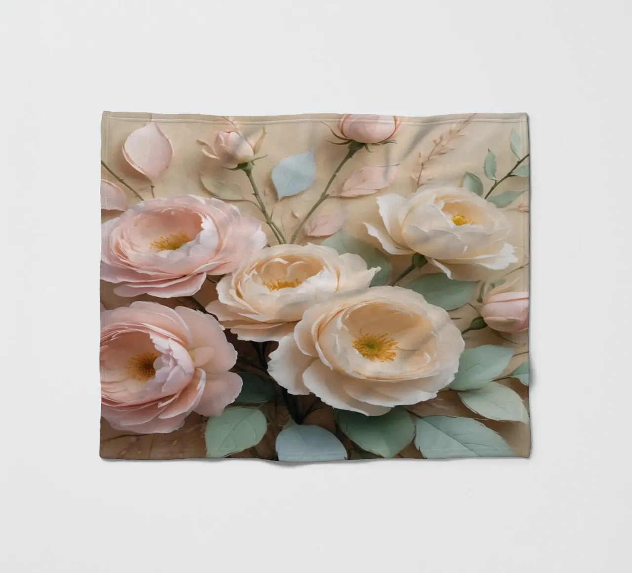 Composizione floreale splendidamente realizzata con tenui colori pastello. coperta in pile da DesignDoodle