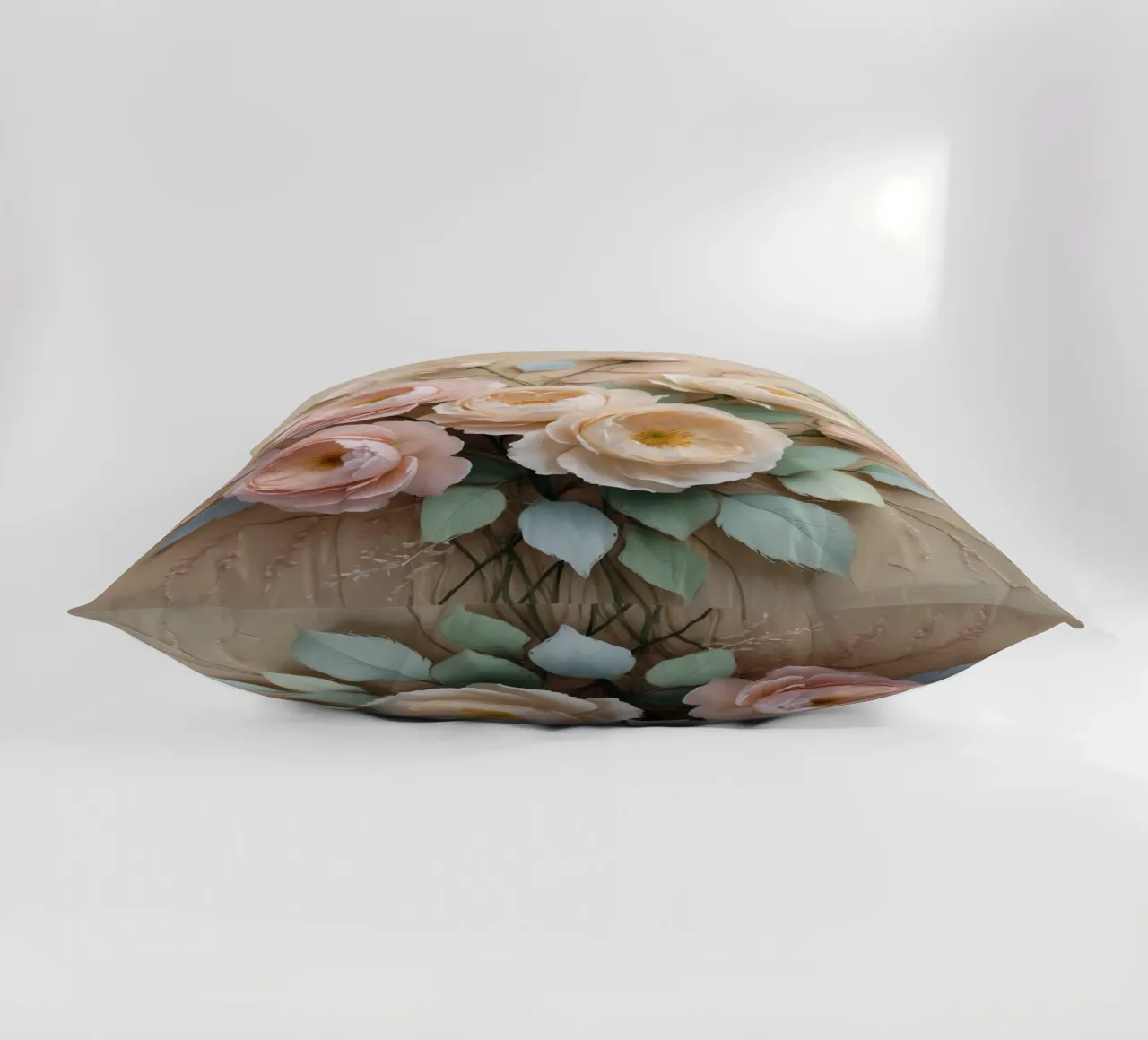 Composizione floreale splendidamente realizzata con tenui colori pastello. cuscino da DesignDoodle