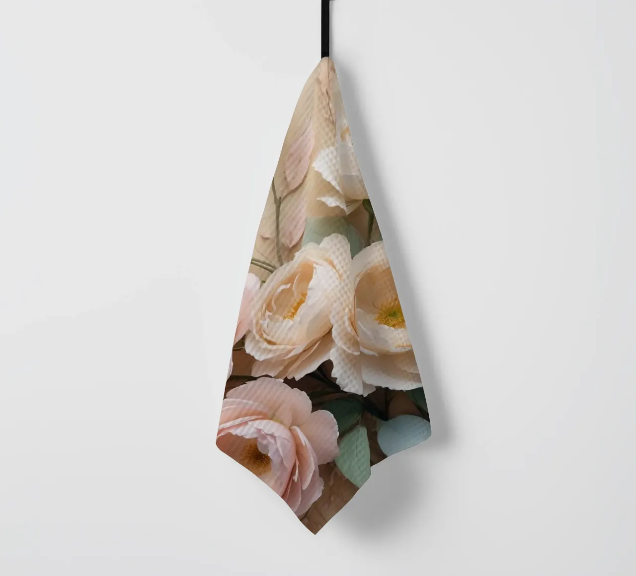 Composizione floreale splendidamente realizzata con tenui colori pastello. canovaccio da cucina da DesignDoodle