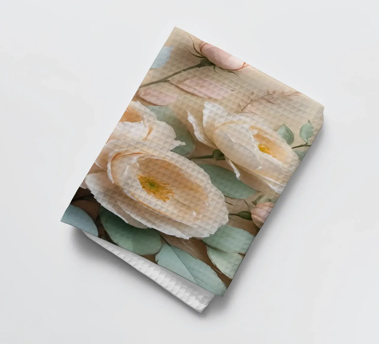 Composizione floreale splendidamente realizzata con tenui colori pastello. canovaccio da cucina da DesignDoodle